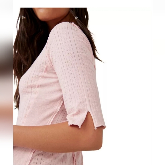 Free People Women's Sweet & Salty Pointelle Top - Picture 3 of 6